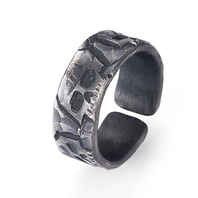 Anello di benedizione fatto a mano con motivo scheletrico in argento sterling 999 Buddha Stones - image 2