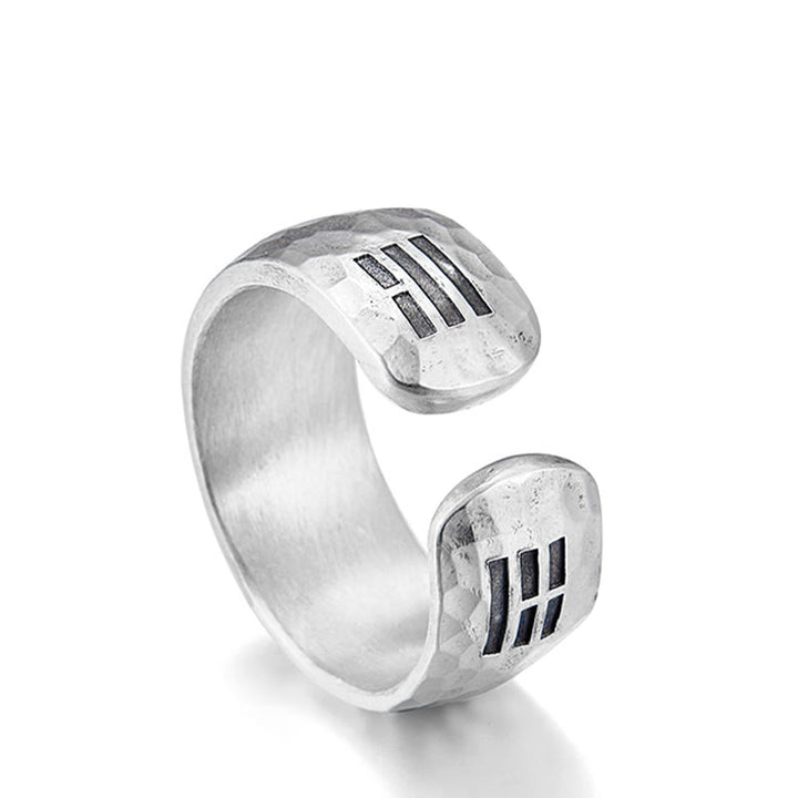 Anello regolabile con simbolo Yin Yang Bagua in argento sterling 999 fatto a mano Buddha Stones