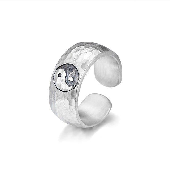 Anello regolabile con simbolo Yin Yang Bagua in argento sterling 999 fatto a mano Buddha Stones - image 10