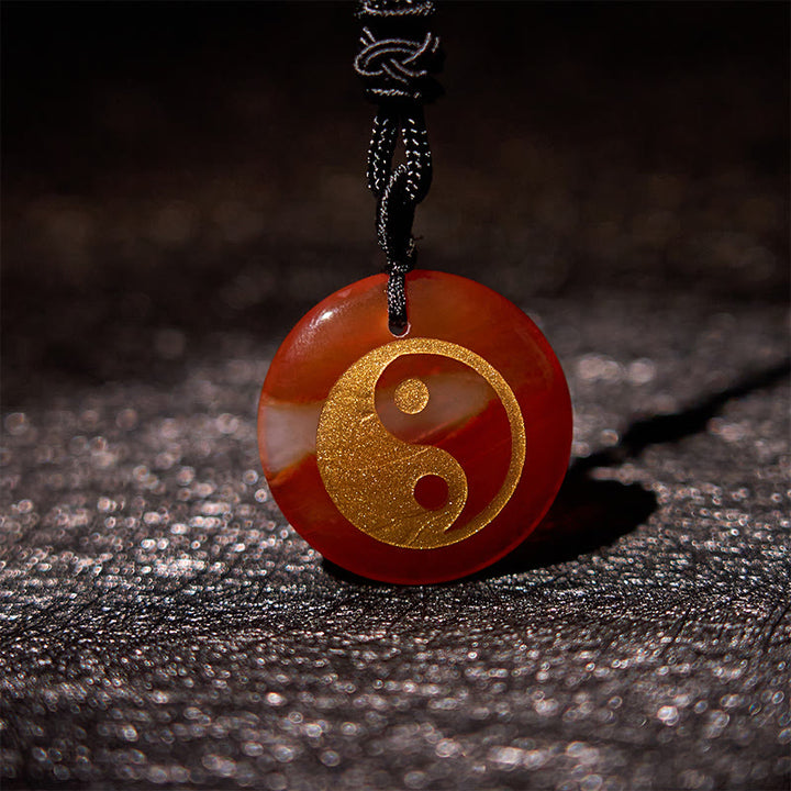 Buddha Stones Vari cristalli Ametista Occhio di tigre Avventurina verde Yin Yang Collana pendente spirituale