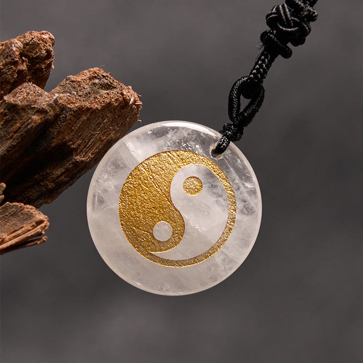 Buddha Stones Vari cristalli Ametista Occhio di tigre Avventurina verde Yin Yang Collana pendente spirituale