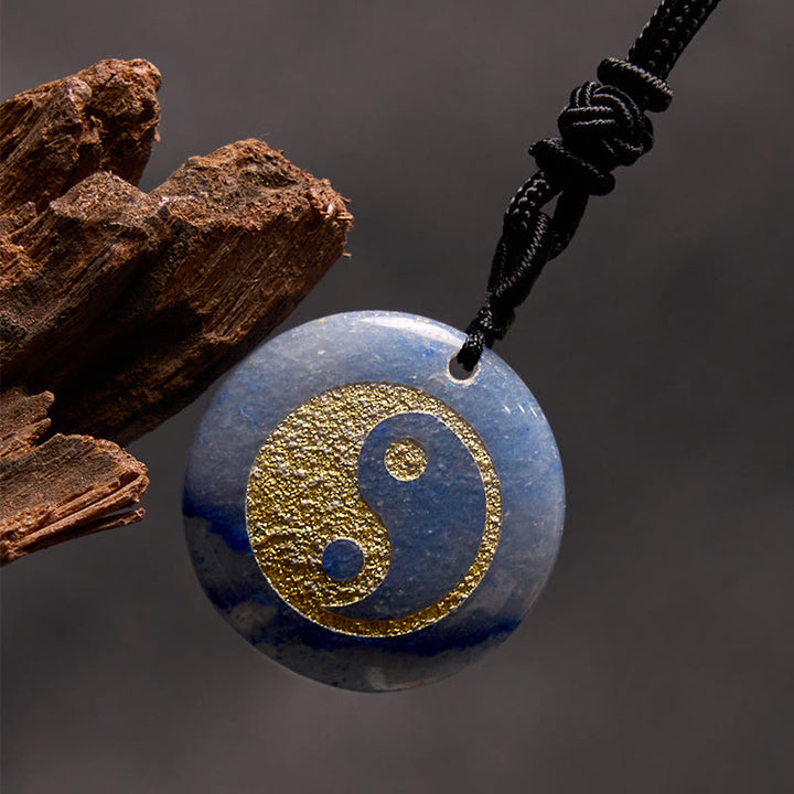 Buddha Stones Vari cristalli Ametista Occhio di tigre Avventurina verde Yin Yang Collana pendente spirituale