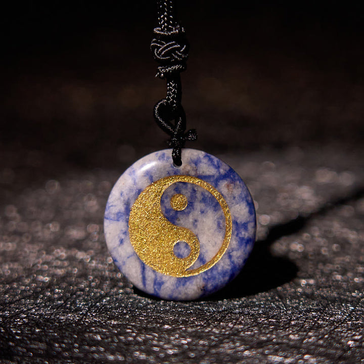 Buddha Stones Vari cristalli Ametista Occhio di tigre Avventurina verde Yin Yang Collana pendente spirituale