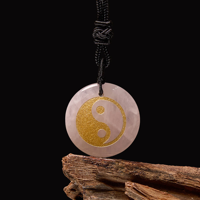 Buddha Stones Vari cristalli Ametista Occhio di tigre Avventurina verde Yin Yang Collana pendente spirituale