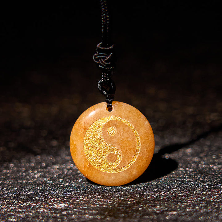 Buddha Stones Vari cristalli Ametista Occhio di tigre Avventurina verde Yin Yang Collana pendente spirituale
