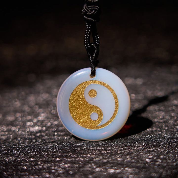 Buddha Stones Vari cristalli Ametista Occhio di tigre Avventurina verde Yin Yang Collana pendente spirituale