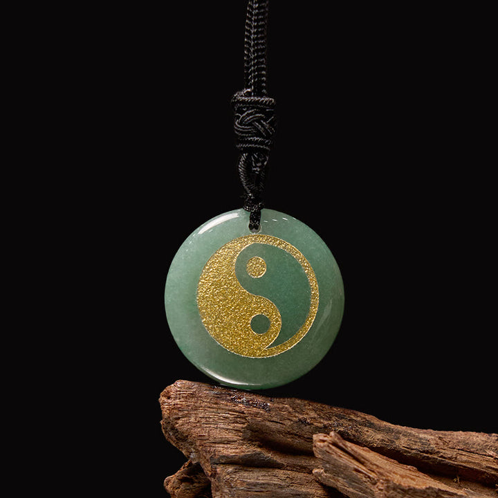 Buddha Stones Vari cristalli Ametista Occhio di tigre Avventurina verde Yin Yang Collana pendente spirituale