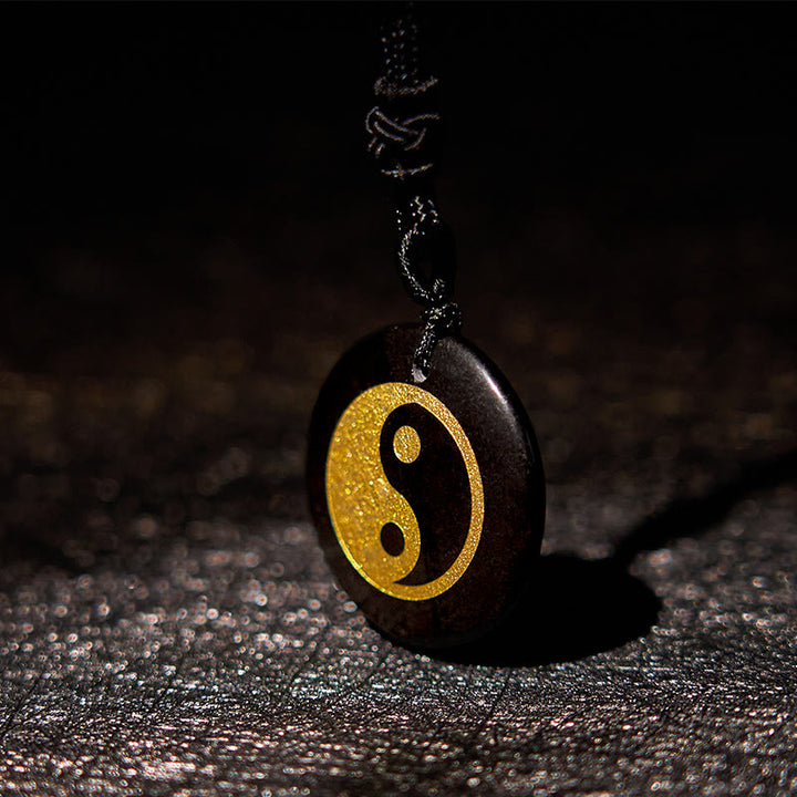 Buddha Stones Vari cristalli Ametista Occhio di tigre Avventurina verde Yin Yang Collana pendente spirituale