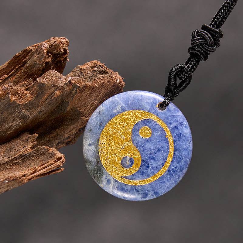 Buddha Stones Vari cristalli Ametista Occhio di tigre Avventurina verde Yin Yang Collana pendente spirituale