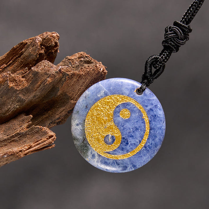 Buddha Stones Vari cristalli Ametista Occhio di tigre Avventurina verde Yin Yang Collana pendente spirituale