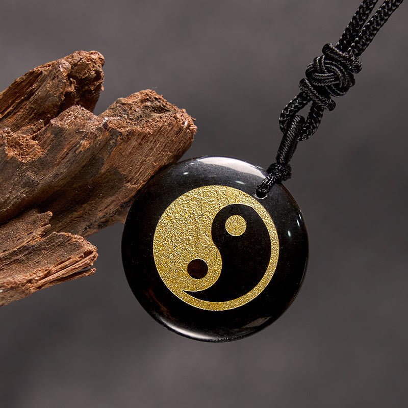 Buddha Stones Vari cristalli Ametista Occhio di tigre Avventurina verde Yin Yang Collana pendente spirituale