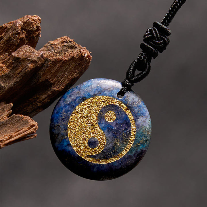 Buddha Stones Vari cristalli Ametista Occhio di tigre Avventurina verde Yin Yang Collana pendente spirituale