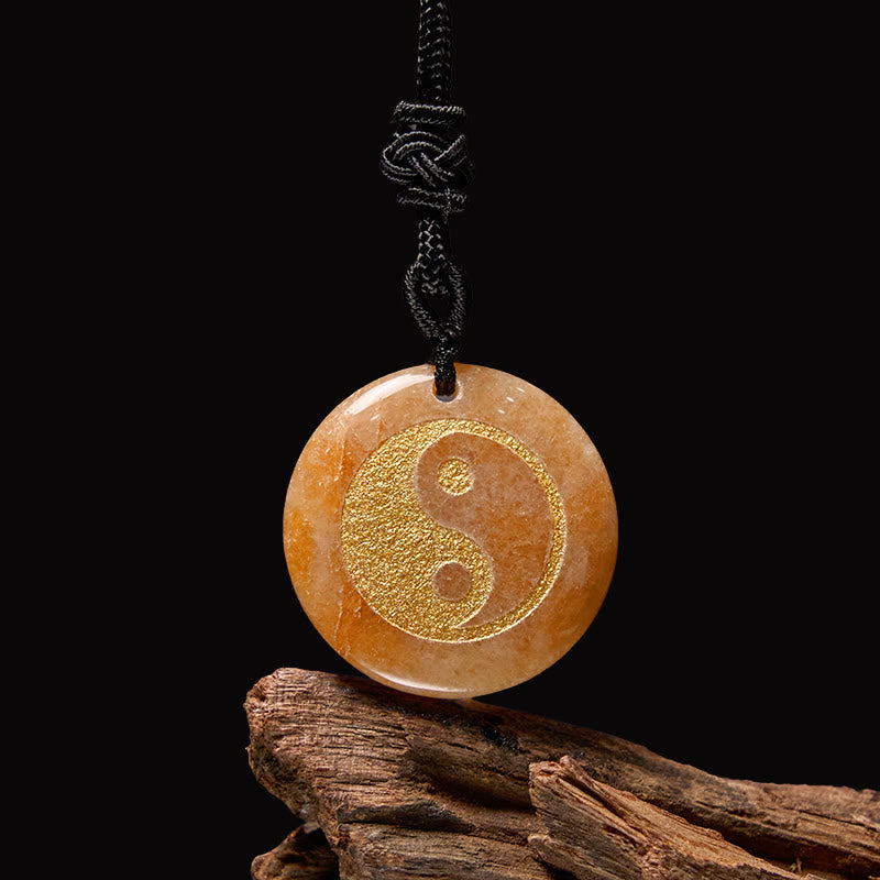 Buddha Stones Vari cristalli Ametista Occhio di tigre Avventurina verde Yin Yang Collana pendente spirituale
