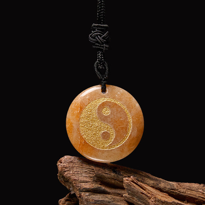 Buddha Stones Vari cristalli Ametista Occhio di tigre Avventurina verde Yin Yang Collana pendente spirituale