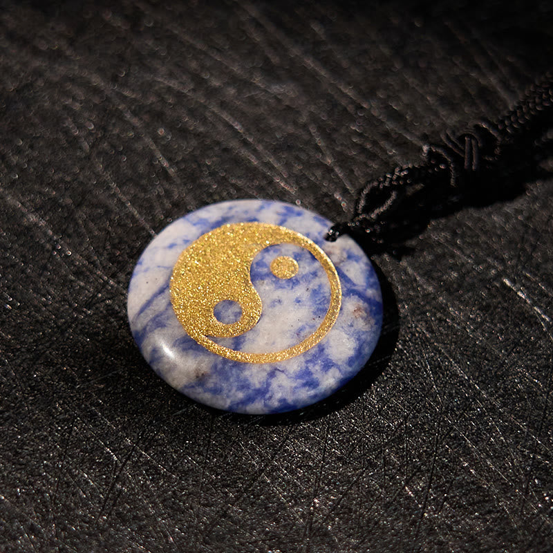 Buddha Stones Vari cristalli Ametista Occhio di tigre Avventurina verde Yin Yang Collana pendente spirituale