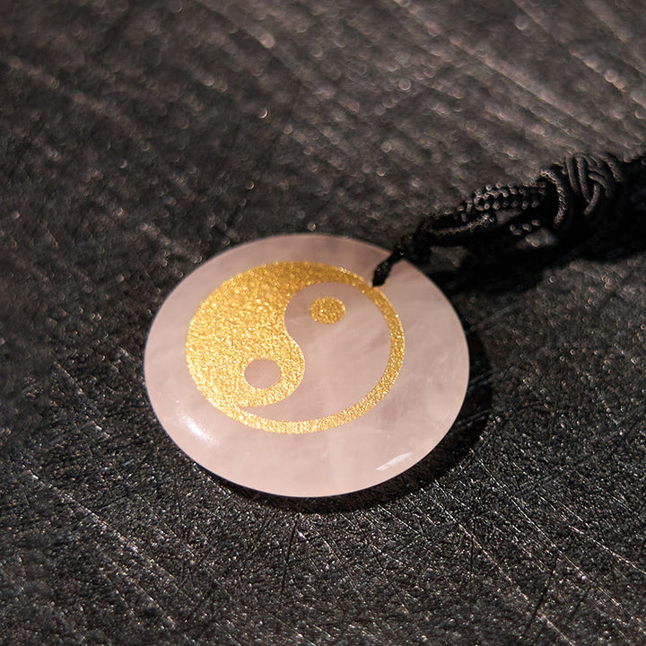 Buddha Stones Vari cristalli Ametista Occhio di tigre Avventurina verde Yin Yang Collana pendente spirituale