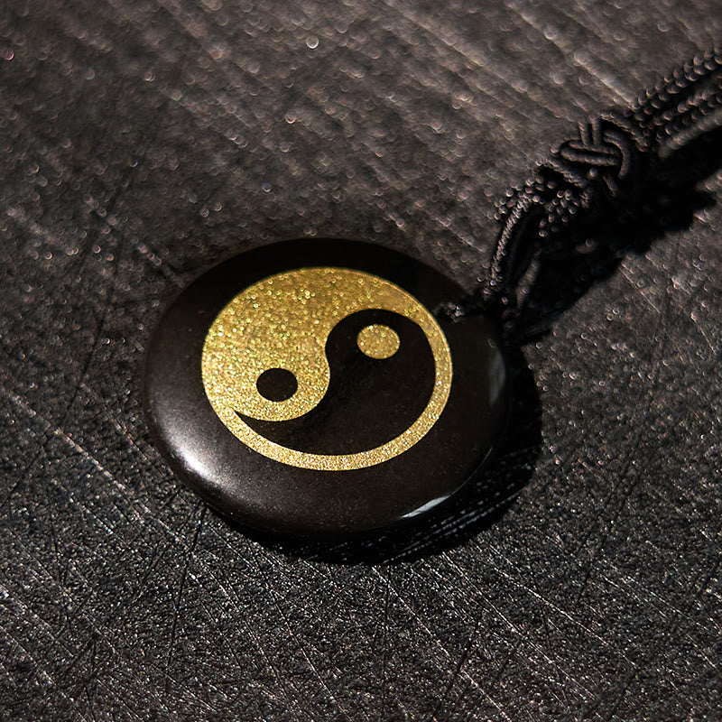Buddha Stones Vari cristalli Ametista Occhio di tigre Avventurina verde Yin Yang Collana pendente spirituale