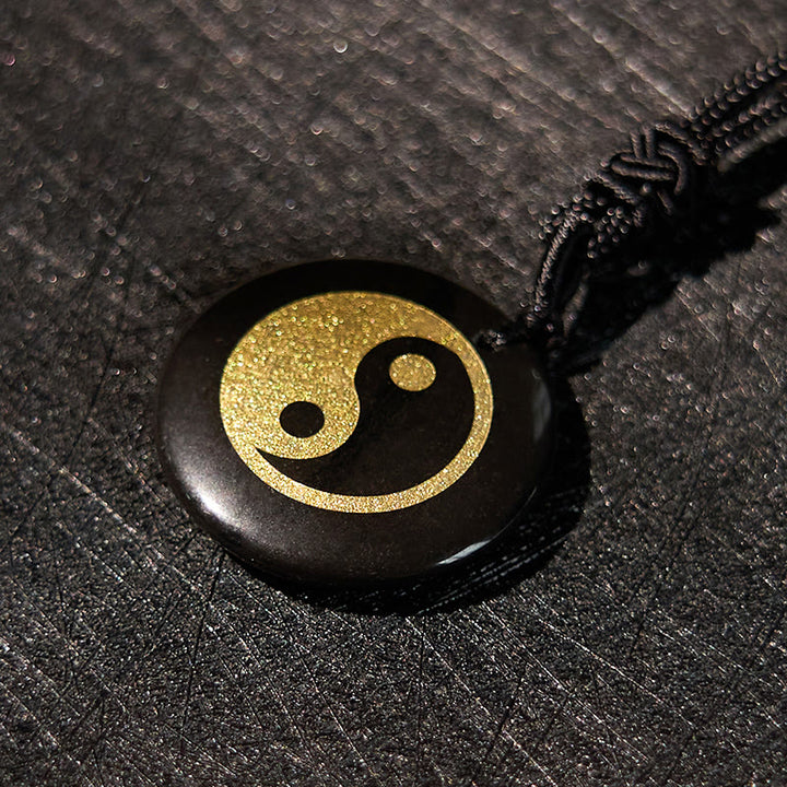 Buddha Stones Vari cristalli Ametista Occhio di tigre Avventurina verde Yin Yang Collana pendente spirituale