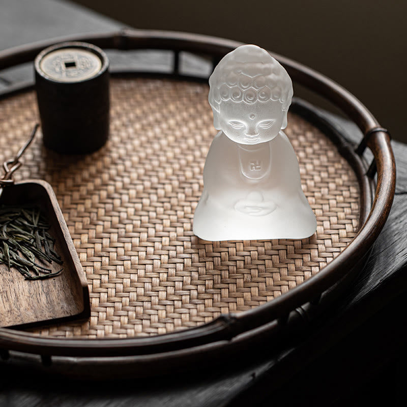 Decorazione da scrivania Buddha Stones Mini Tathagata Buddha Liuli Serenity - image 7