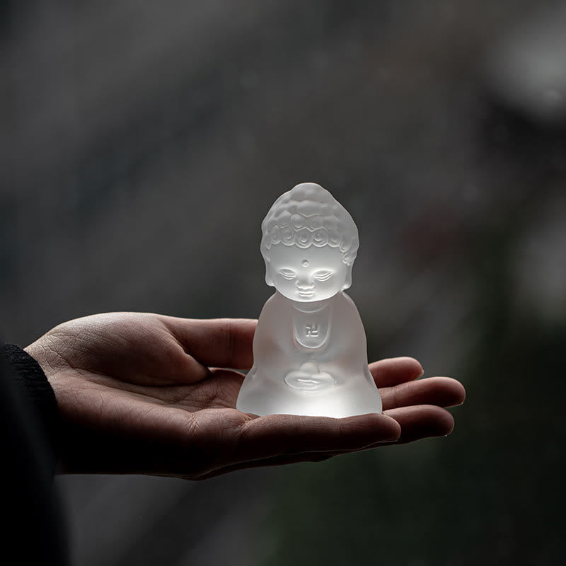 Decorazione da scrivania Buddha Stones Mini Tathagata Buddha Liuli Serenity - image 4