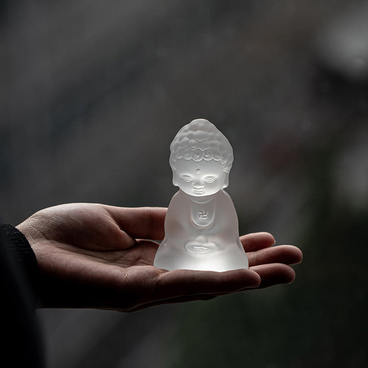 Decorazione da scrivania Buddha Stones Mini Tathagata Buddha Liuli Serenity - image 4