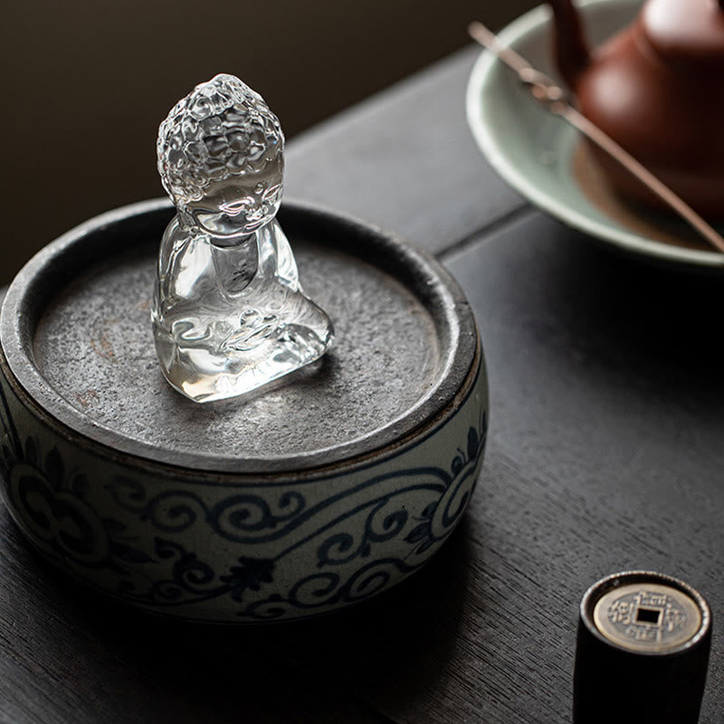 Decorazione da scrivania Buddha Stones Mini Tathagata Buddha Liuli Serenity - image 10