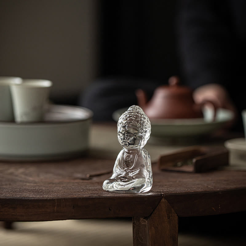 Decorazione da scrivania Buddha Stones Mini Tathagata Buddha Liuli Serenity