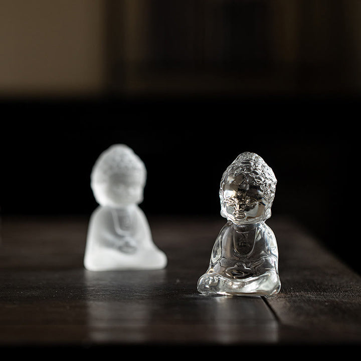 Decorazione da scrivania Buddha Stones Mini Tathagata Buddha Liuli Serenity - image 12