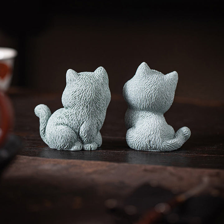 Buddha Stones Piccolo Gatto Casa Tè Animale Domestico Figurina Decorazione Scrivania - image 12