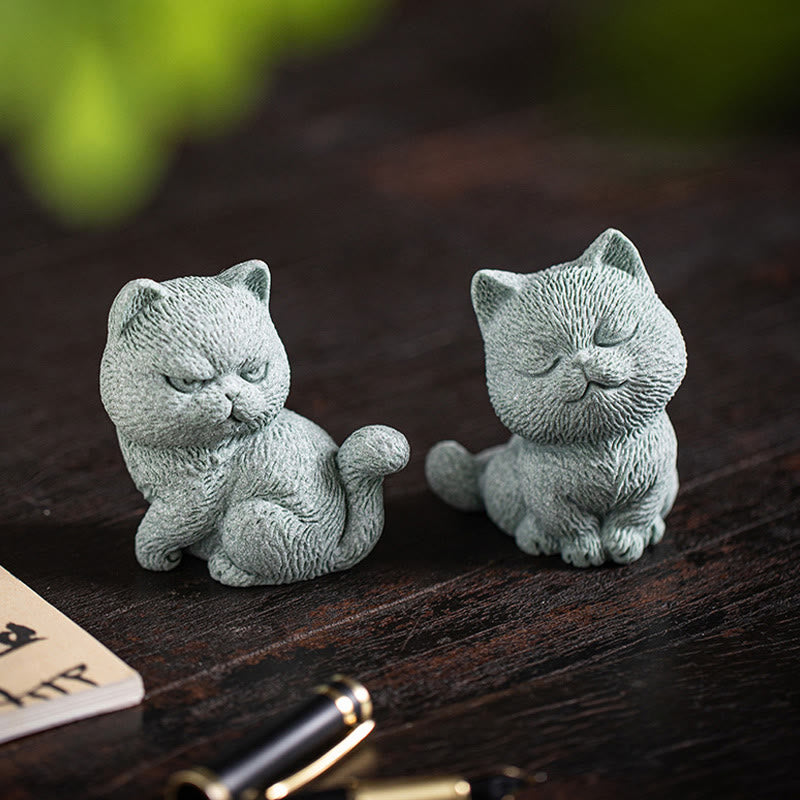 Buddha Stones Piccolo Gatto Casa Tè Animale Domestico Figurina Decorazione Scrivania - image 15