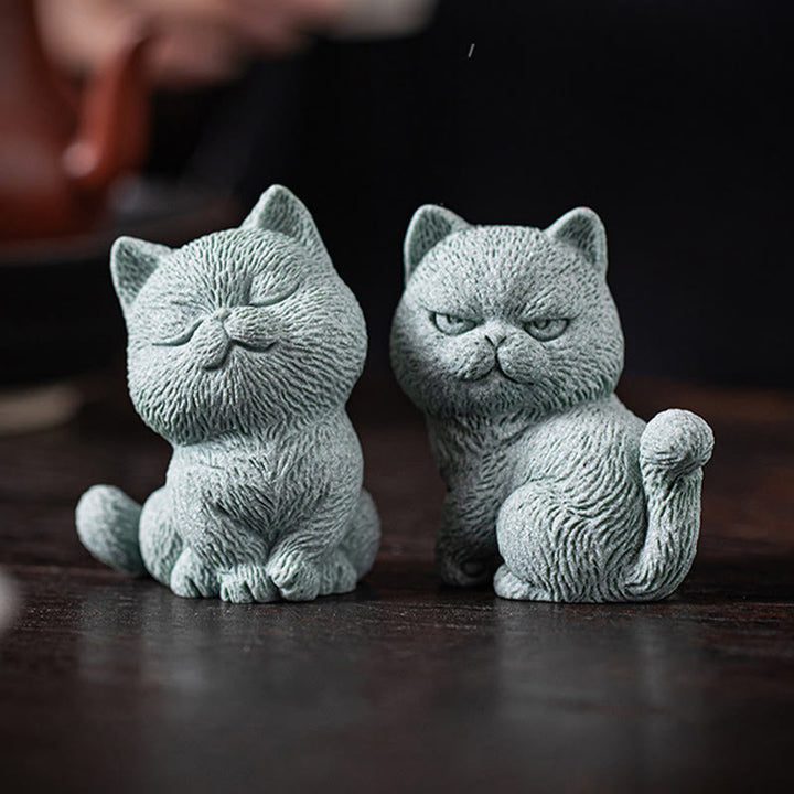 Buddha Stones Piccolo Gatto Casa Tè Animale Domestico Figurina Decorazione Scrivania - image 19