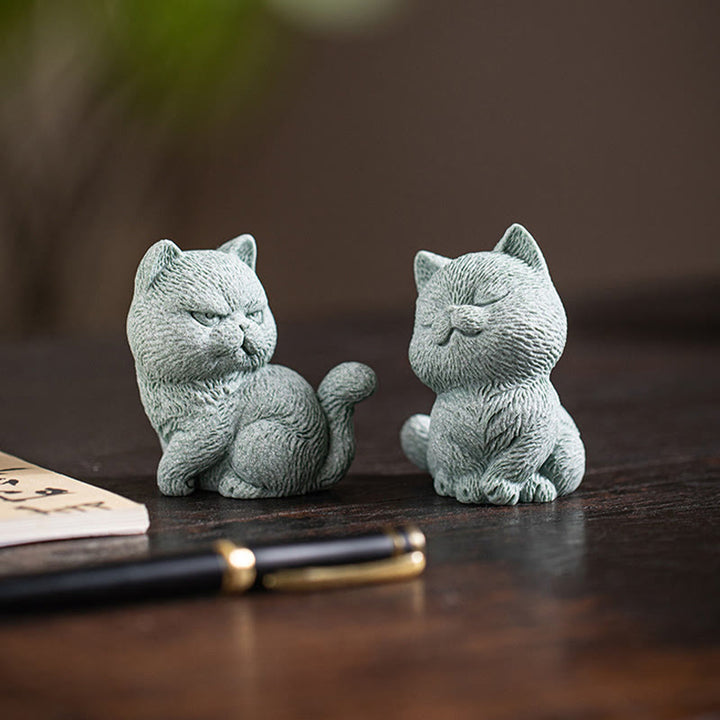 Buddha Stones Piccolo Gatto Casa Tè Animale Domestico Figurina Decorazione Scrivania - image 18