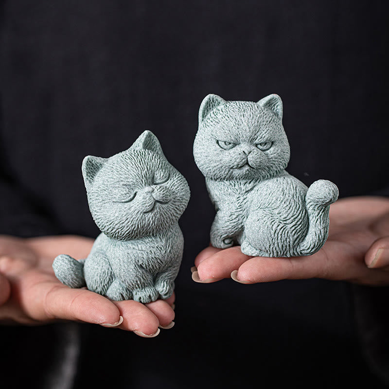 Buddha Stones Piccolo Gatto Casa Tè Animale Domestico Figurina Decorazione Scrivania - image 11