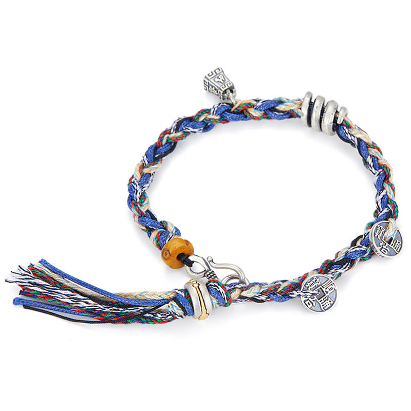 Braccialetto di benedizione fatto a mano con ciondolo a forma di bilancia in argento sterling 925 Buddha Stones