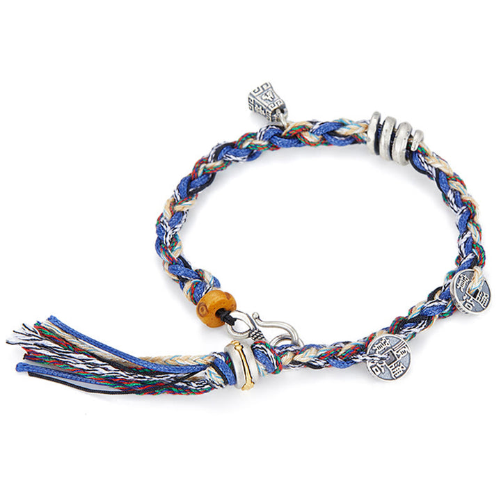 Braccialetto di benedizione fatto a mano con ciondolo a forma di bilancia in argento sterling 925 Buddha Stones