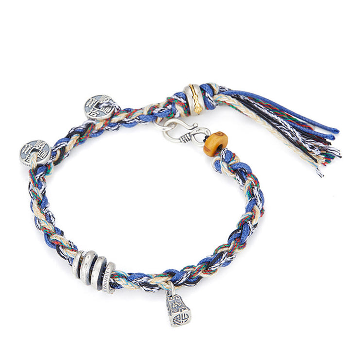 Braccialetto di benedizione fatto a mano con ciondolo a forma di bilancia in argento sterling 925 Buddha Stones
