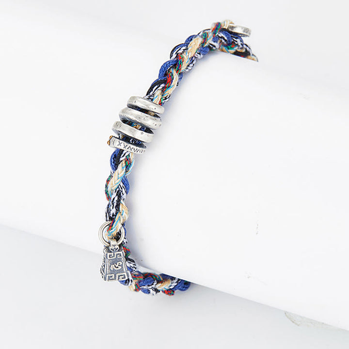 Braccialetto di benedizione fatto a mano con ciondolo a forma di bilancia in argento sterling 925 Buddha Stones