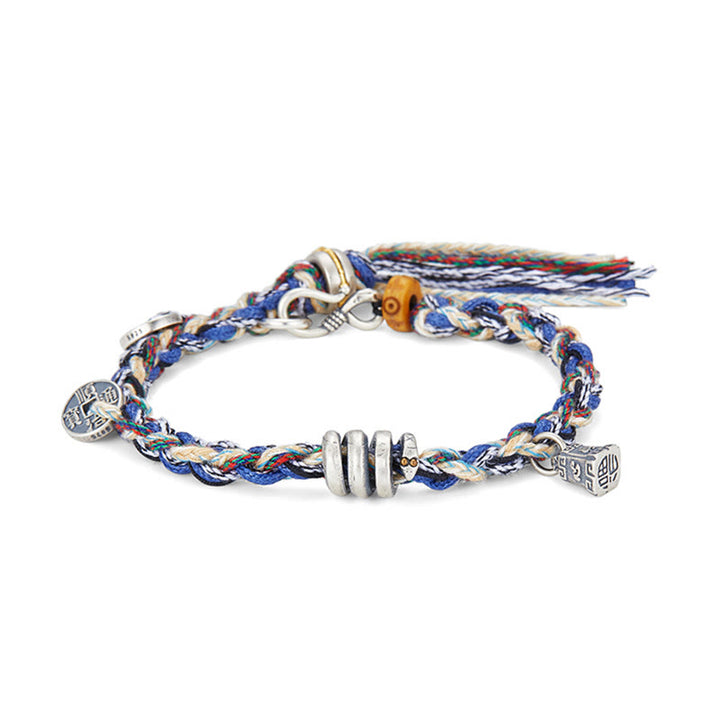 Braccialetto di benedizione fatto a mano con ciondolo a forma di bilancia in argento sterling 925 Buddha Stones