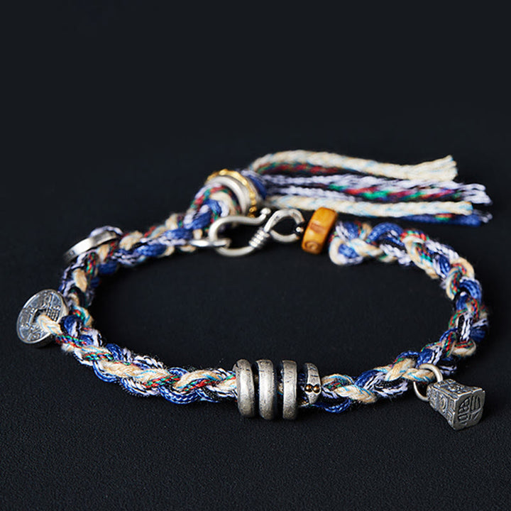 Braccialetto di benedizione fatto a mano con ciondolo a forma di bilancia in argento sterling 925 Buddha Stones