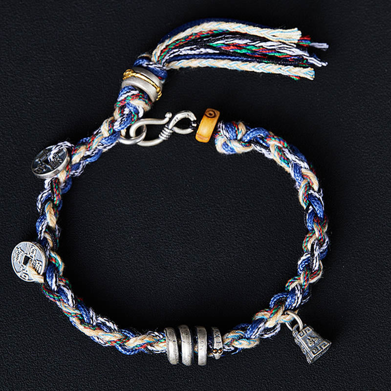 Braccialetto di benedizione fatto a mano con ciondolo a forma di bilancia in argento sterling 925 Buddha Stones