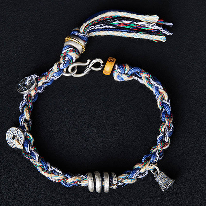 Braccialetto di benedizione fatto a mano con ciondolo a forma di bilancia in argento sterling 925 Buddha Stones