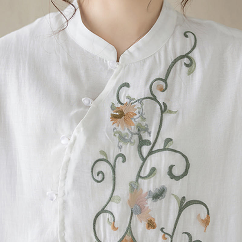 Set di 2 magliette a maniche corte con ricamo floreale Buddha Stones , pantaloni a gamba larga - image 17