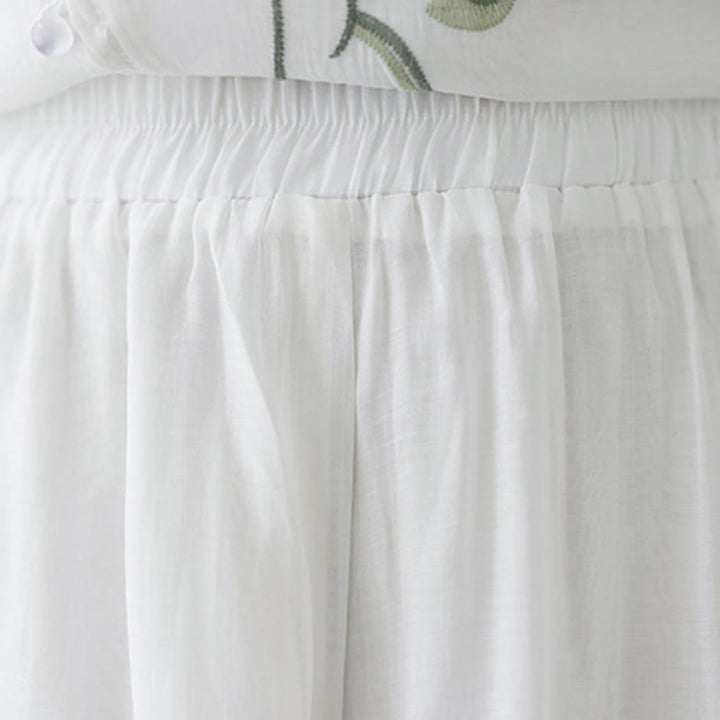 Set di 2 magliette a maniche corte con ricamo floreale Buddha Stones , pantaloni a gamba larga