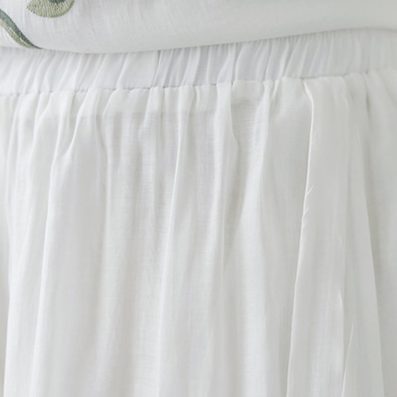 Set di 2 magliette a maniche corte con ricamo floreale Buddha Stones , pantaloni a gamba larga