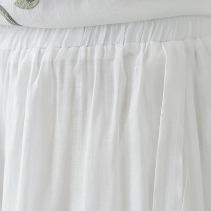 Set di 2 magliette a maniche corte con ricamo floreale Buddha Stones , pantaloni a gamba larga