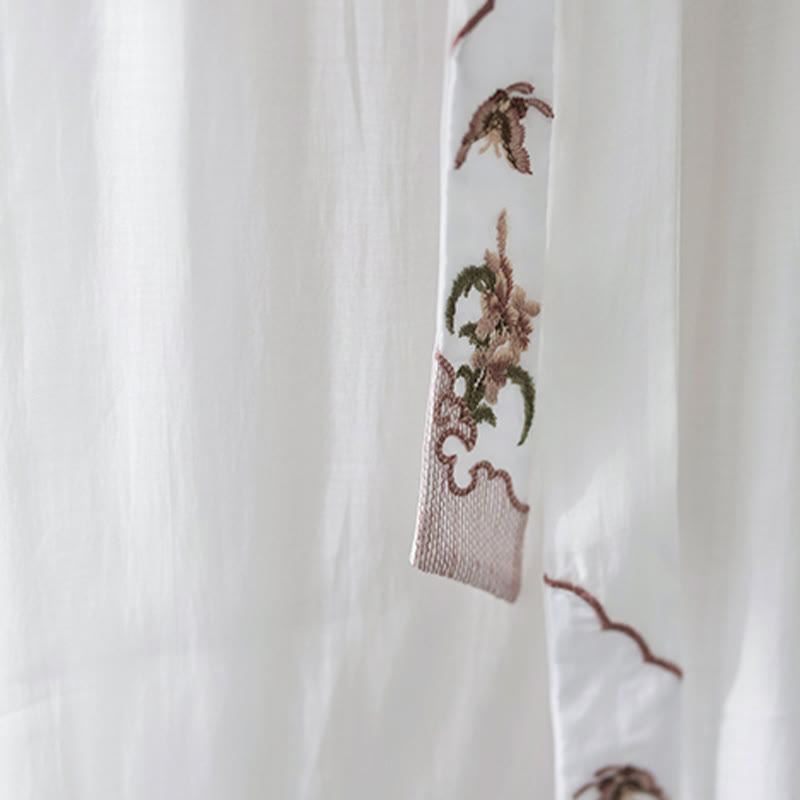 Set di 2 magliette a maniche corte con ricamo floreale Buddha Stones , pantaloni a gamba larga