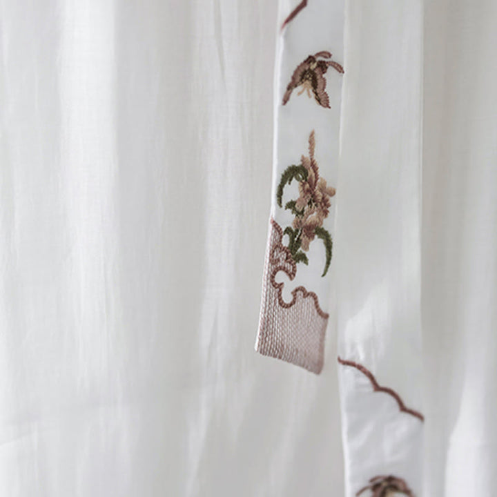 Set di 2 magliette a maniche corte con ricamo floreale Buddha Stones , pantaloni a gamba larga