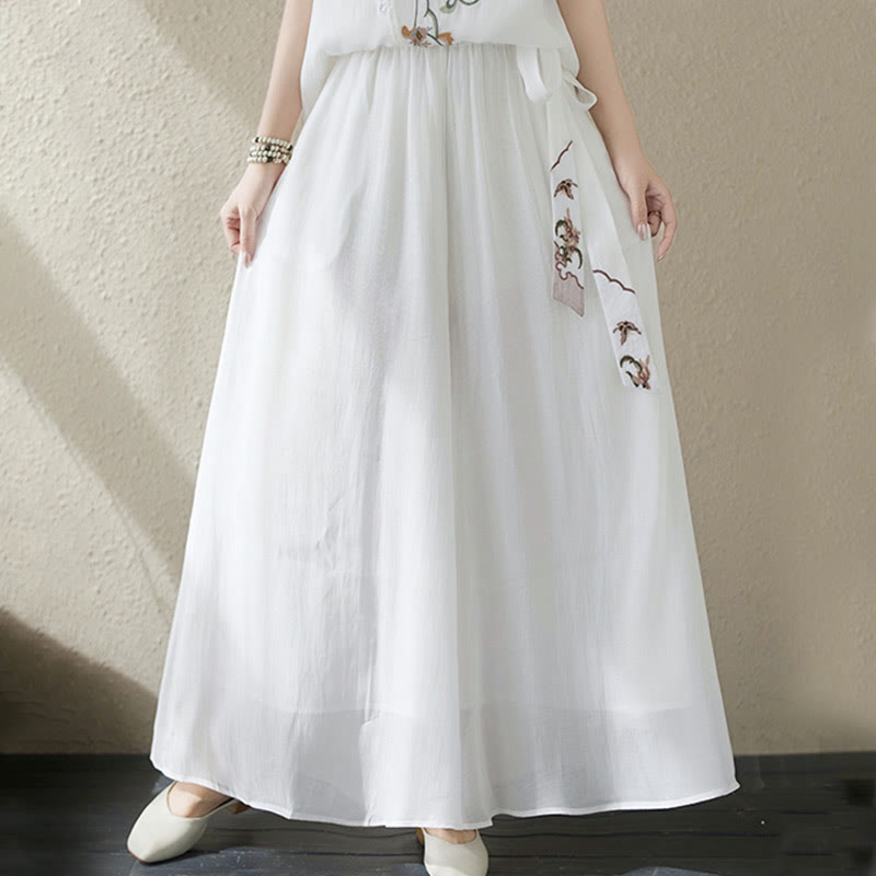 Set di 2 magliette a maniche corte con ricamo floreale Buddha Stones , pantaloni a gamba larga