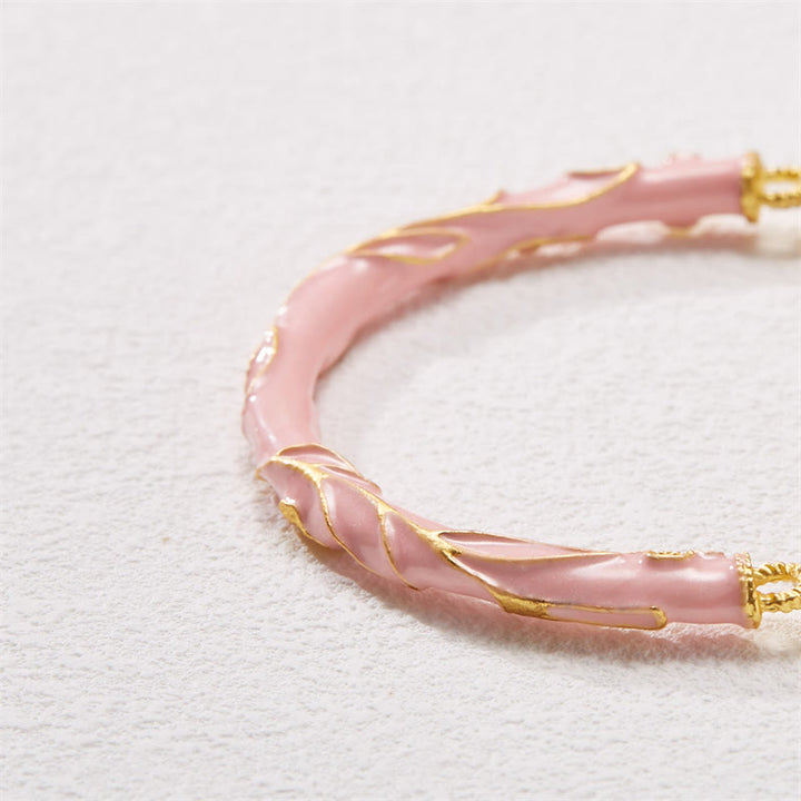 Buddha Stones Pietra del sole Giada di seta dorata Mughetto Ciondolo Braccialetto positivo