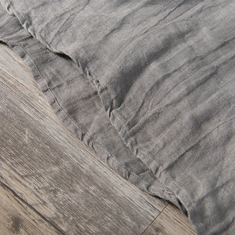 Camicia a maniche corte con bottoni a tinta unita Buddha Stones in cotone e lino per uomo - image 9